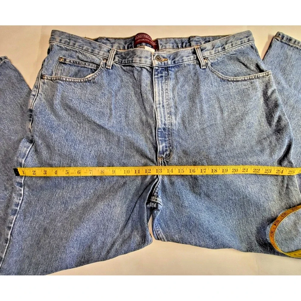 Men's Sz 44x30 Roundtree‎ & Yorke Authentic Denim Jeans Stone Washed Relaxed Fit